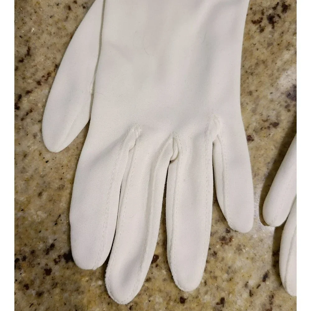 Vintage White Nylon Stretch Formal Church 10
